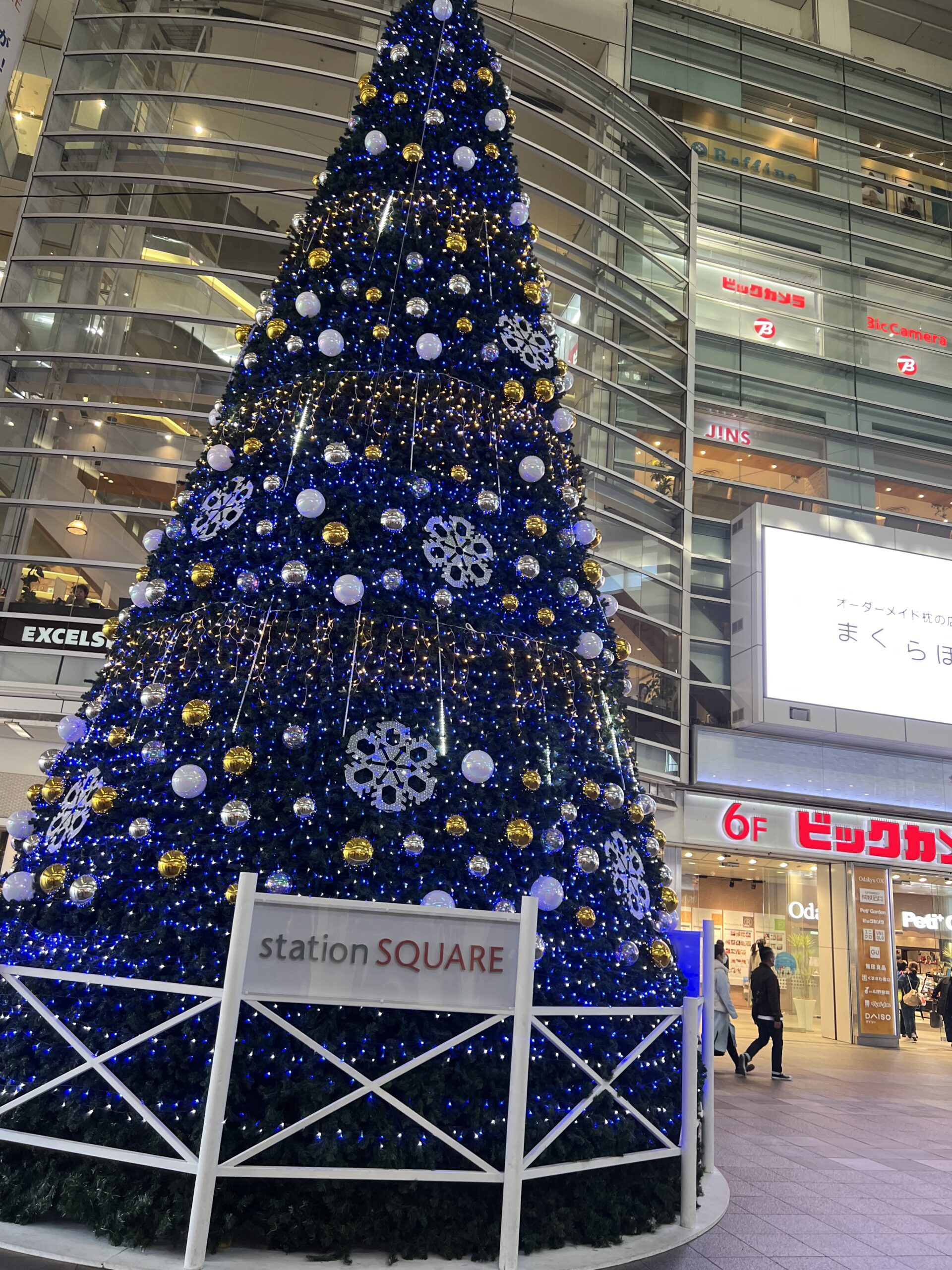 相模大野駅に巨大クリスマスツリーが登場！！ - さがみらいふ